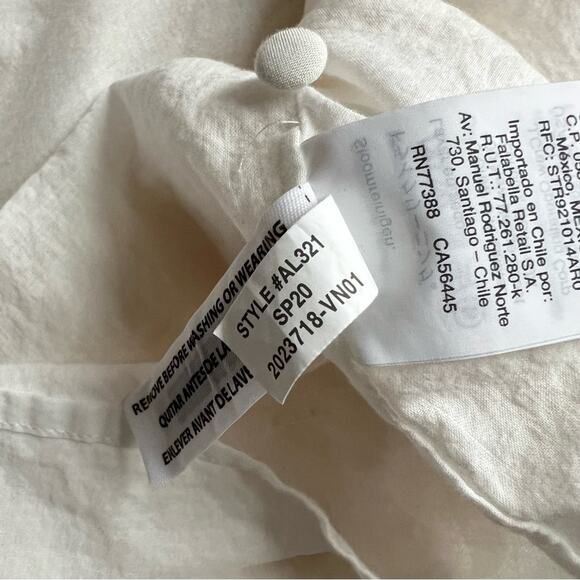 Madewell Eyelet Tassel-Tie White Short Sleeve Mini Dress Women’s Size 12 - Picture 9 of 10